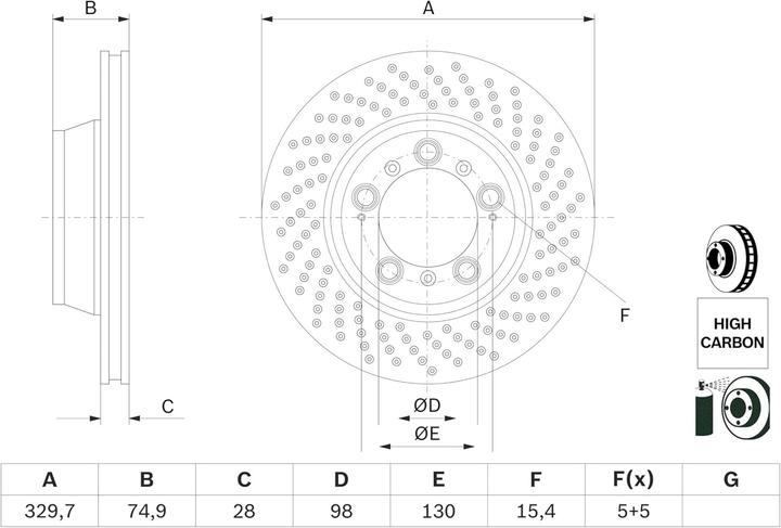 Produktbild Bosch Automotive Bremsscheibe