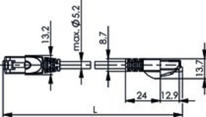 Actual product image Telegärtner Crossover Patchcord Cat.7 10m (S/FTP, CAT6a, 10 m)