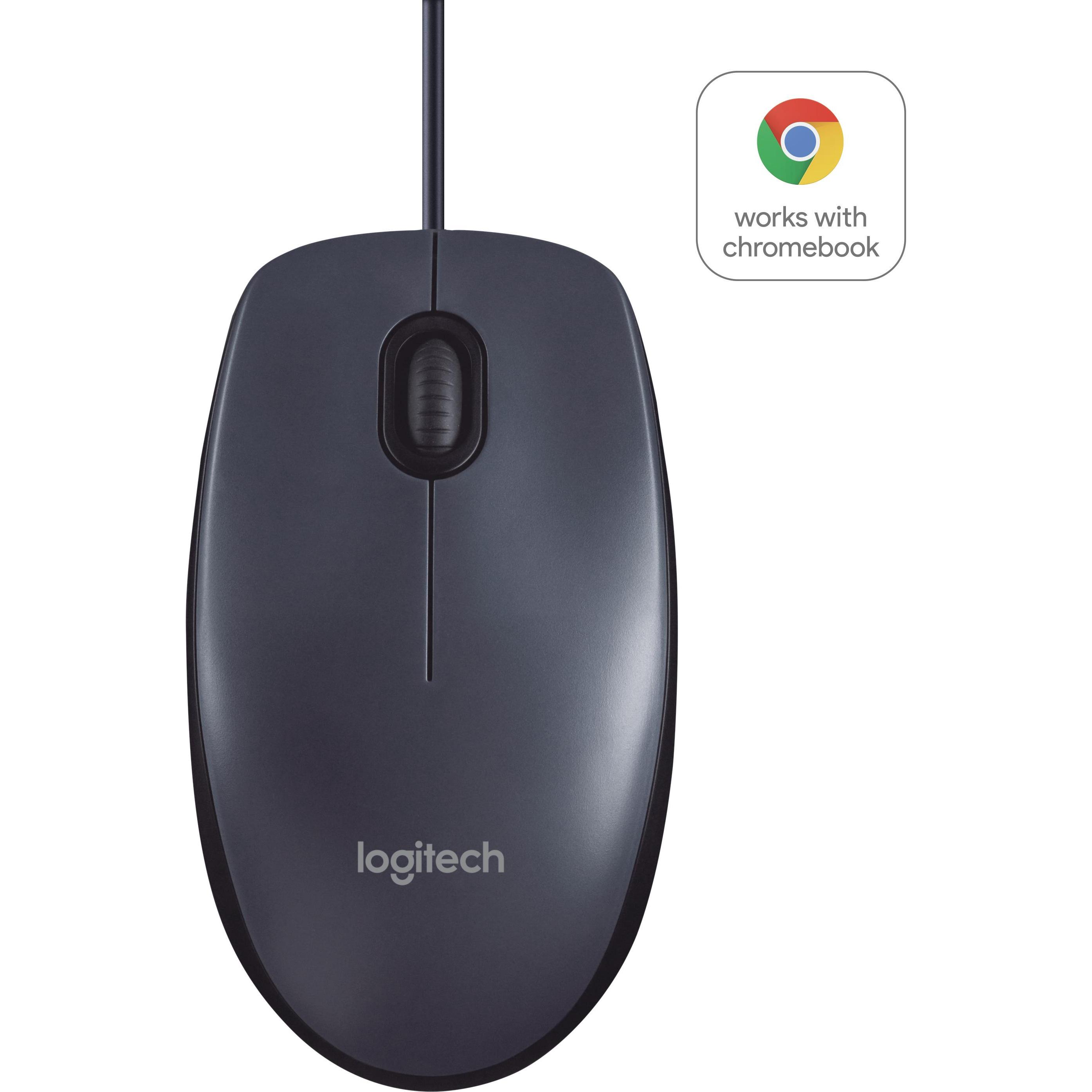 Logitech B100 (Kabelgebunden), Maus, Schwarz