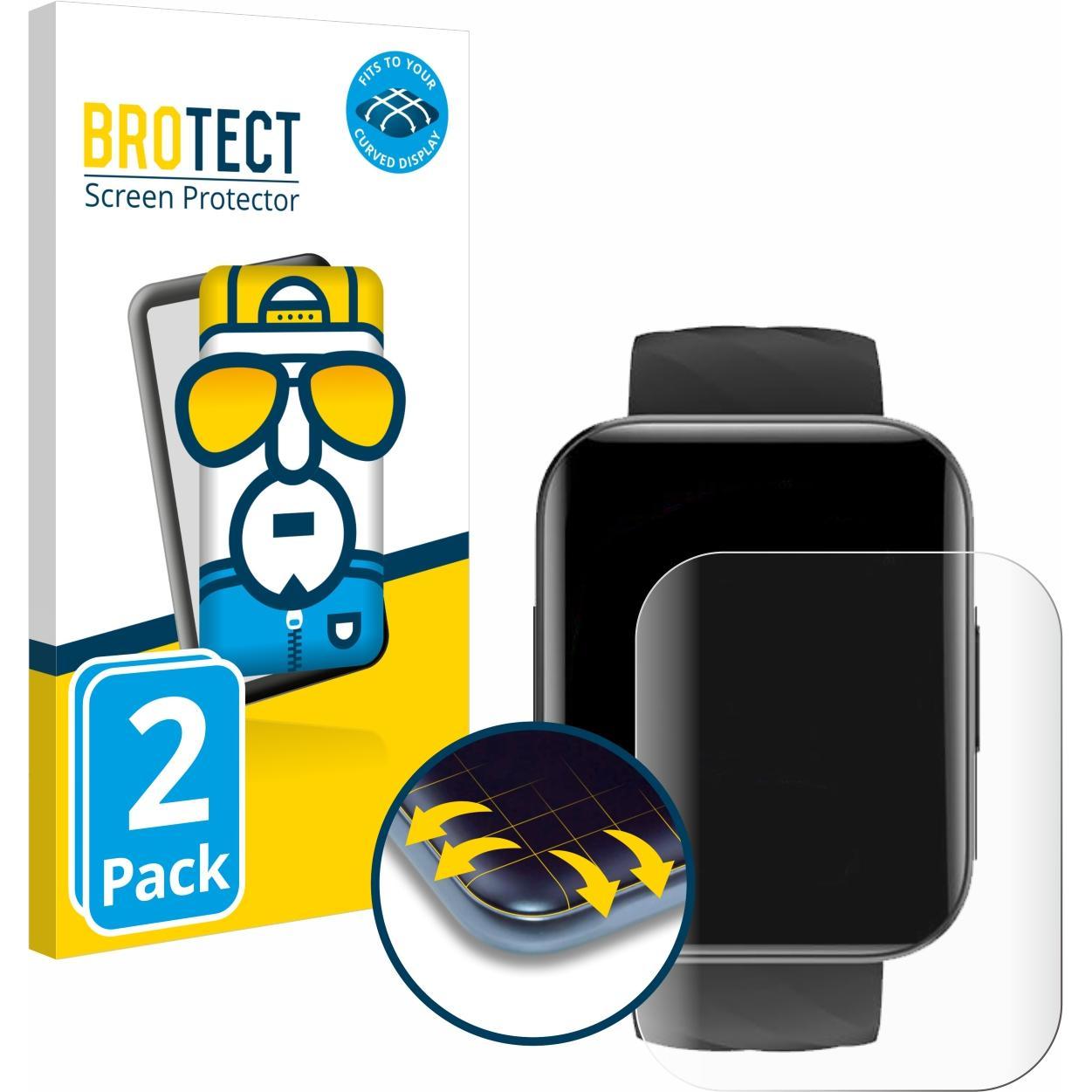 BROTECT Fullscreen Schutzfolie Displayschutz Folie Klar Transparent, Smartwatch Schutzfolie, Transparent