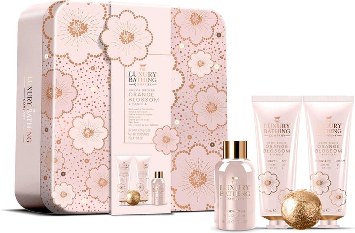 Grace Cole Körperpflege-Geschenkset in der Dose Creme Brulee Orange Blossom - 4 Stück (Körperpflegeset)