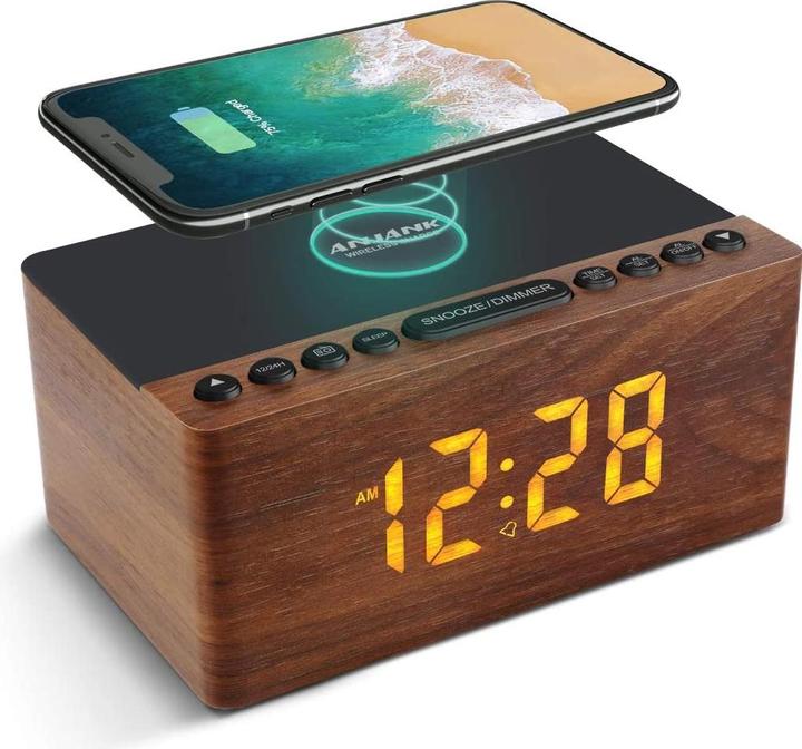Actual product image Anjank Digital radio alarm clock with adaptive charging function