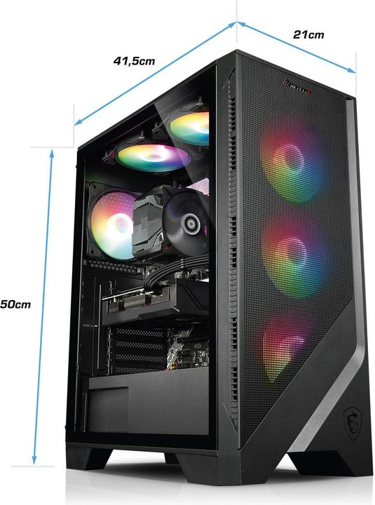 Actual product image Kiebel Gaming PC Nova 11 Intel Core i9-11900KF, 32GB DDR4, NVIDIA RTX 4070 12 GB, 2TB SSD, WLAN, Windows 11 (Intel Core i9-11900KF, 32 GB, 2 TB, GeForce RTX 4070)