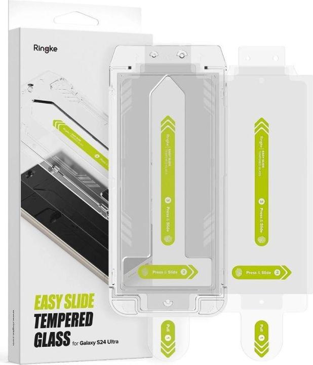 Actual product image Ringke Screen Protector for Galaxy S24 Ultra EASY SLIDE TEMPERED GLASS 2 pack, w installation Jig (2 pcs., Samsung Galaxy S24 Ultra)