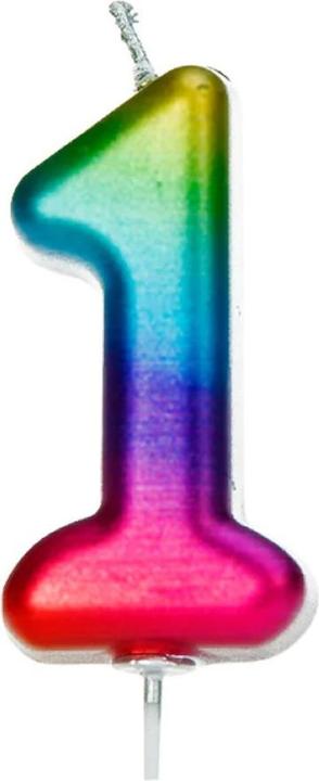 Creative Party Kerze 'Chiffre' Mehrfarbig - 1 (1 Stk.)