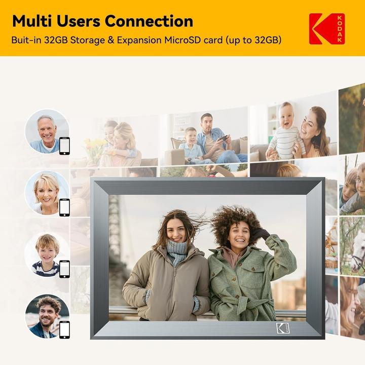 Actual product image Kodak Digital Photo Frame with WiFi, 32GB Memory, HD IPS Touchscreen, App Sharing (10.10", 1280 x 800 pixels)