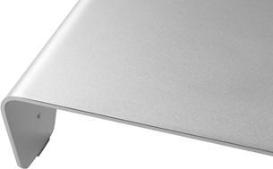 Actual product image Powerton Monitor stand, modern minimalist design, silver, aluminium, load capacity 10 kg, Ergo