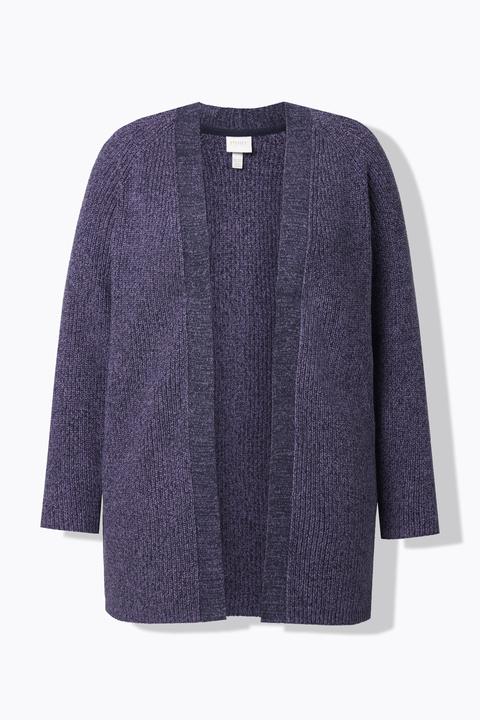 Produktbild Ulla Popken Strickjacke, Rippstrick, offene Form (54)