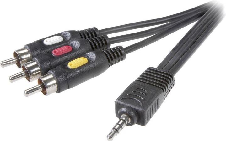 Image du produit SpeaKa Professional Câble adaptateur AV Speaka Jack 3.5 mm 3x RCA (2 m, Câble jack 2,5 mm, Câbles Cinch)