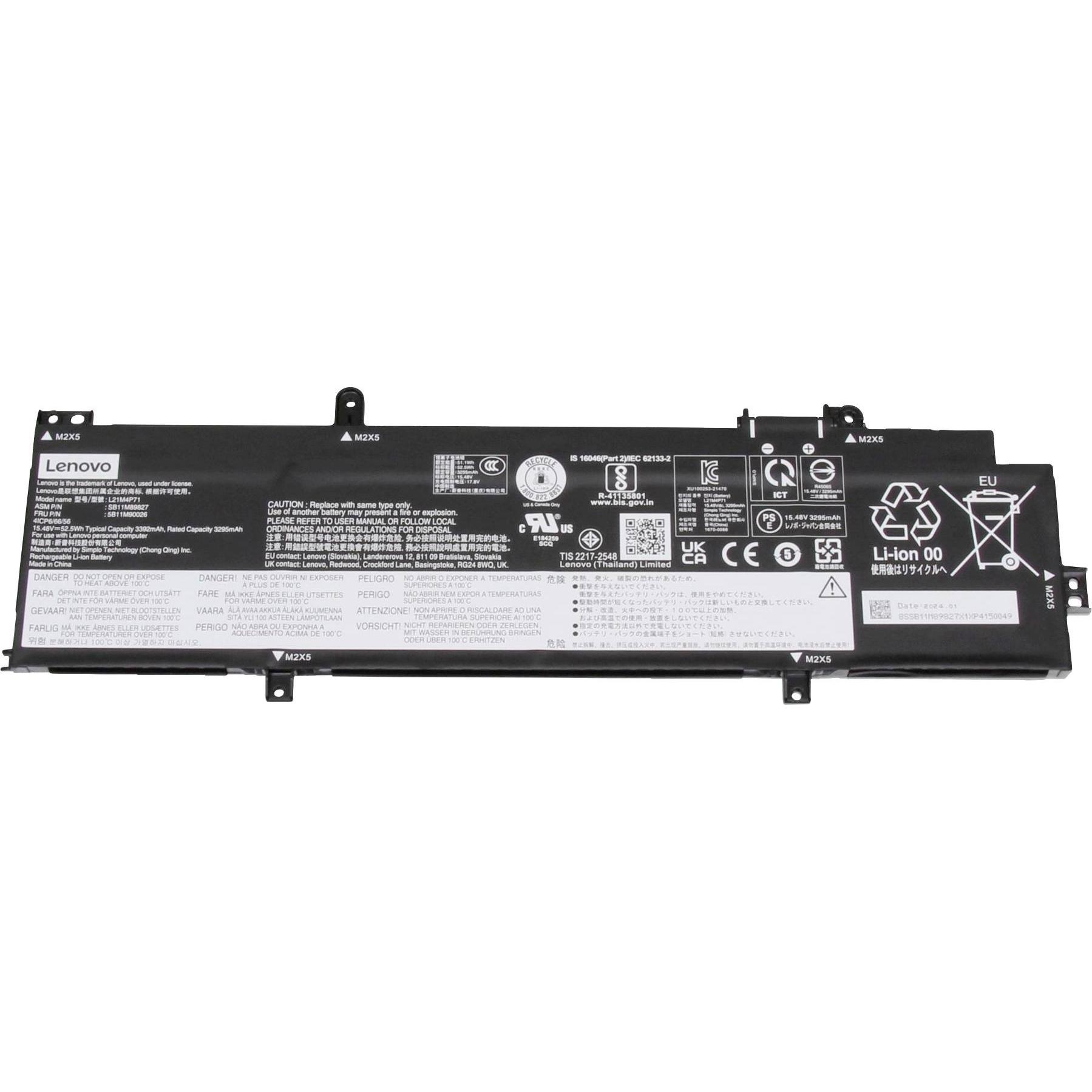 Lenovo Notebook-Akku Akku 5B10W51866 15.48 V 3390 mAh (3390 mAh), Notebook Akku