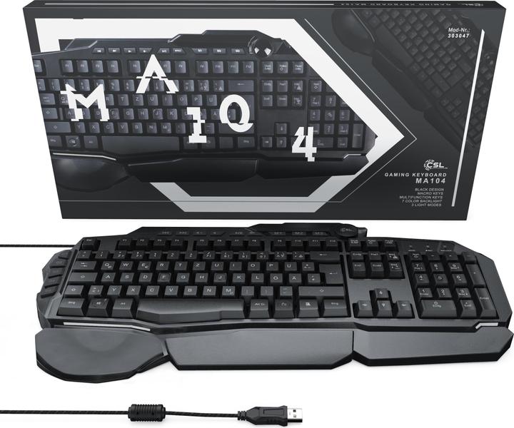 Actual product image CSL Gaming Bundle Keyboard, Mouse & Mouse Pad (Swiss, Cable)