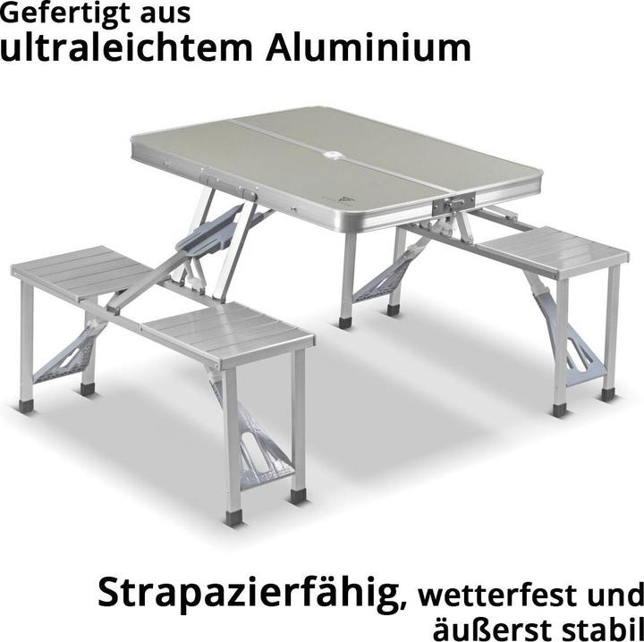 Image du produit Stahlwerk Table de camping avec chaises Set de table pliante en aluminium