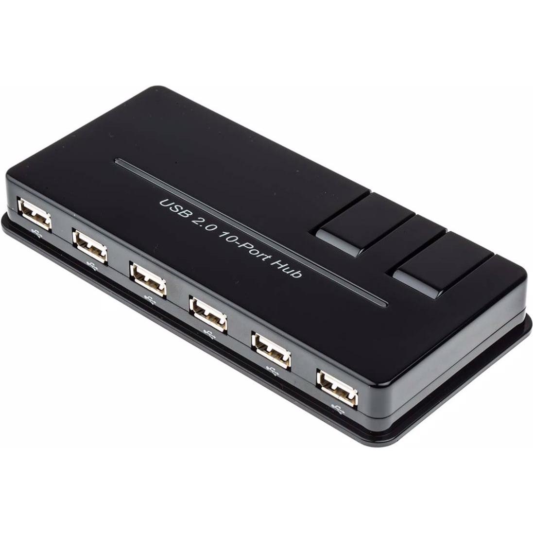 Rs Pro USB 2.0 Hub (USB-A, 10 Ports), Dockingstation + USB Hub, Schwarz