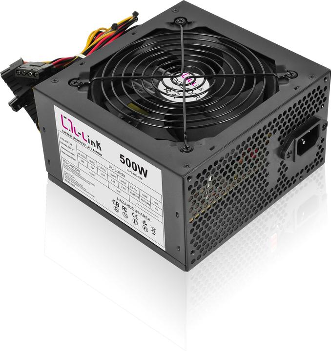 Produktbild L-Link LL-PS-500-CAB Netzteil 500 W 24-pin ATX ATX Schwarz (500 W)