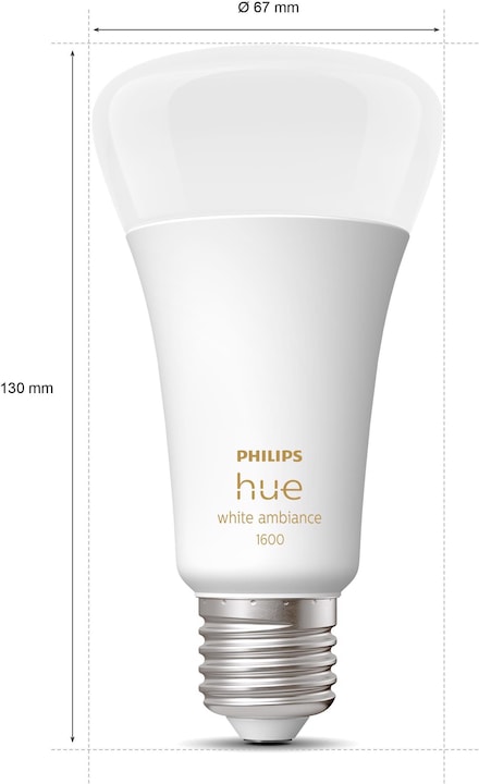 Actual product image Philips Hue White Ambiance (E27, 15 W, 1600 lm, 1 x, F)