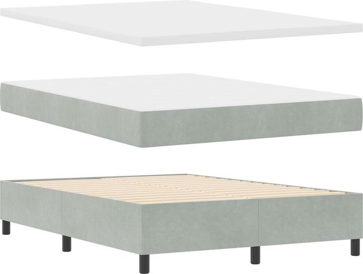 Image du produit VidaXL Lit boxspring avec matelas gris clair 140x200 cm velours (140 x 200)