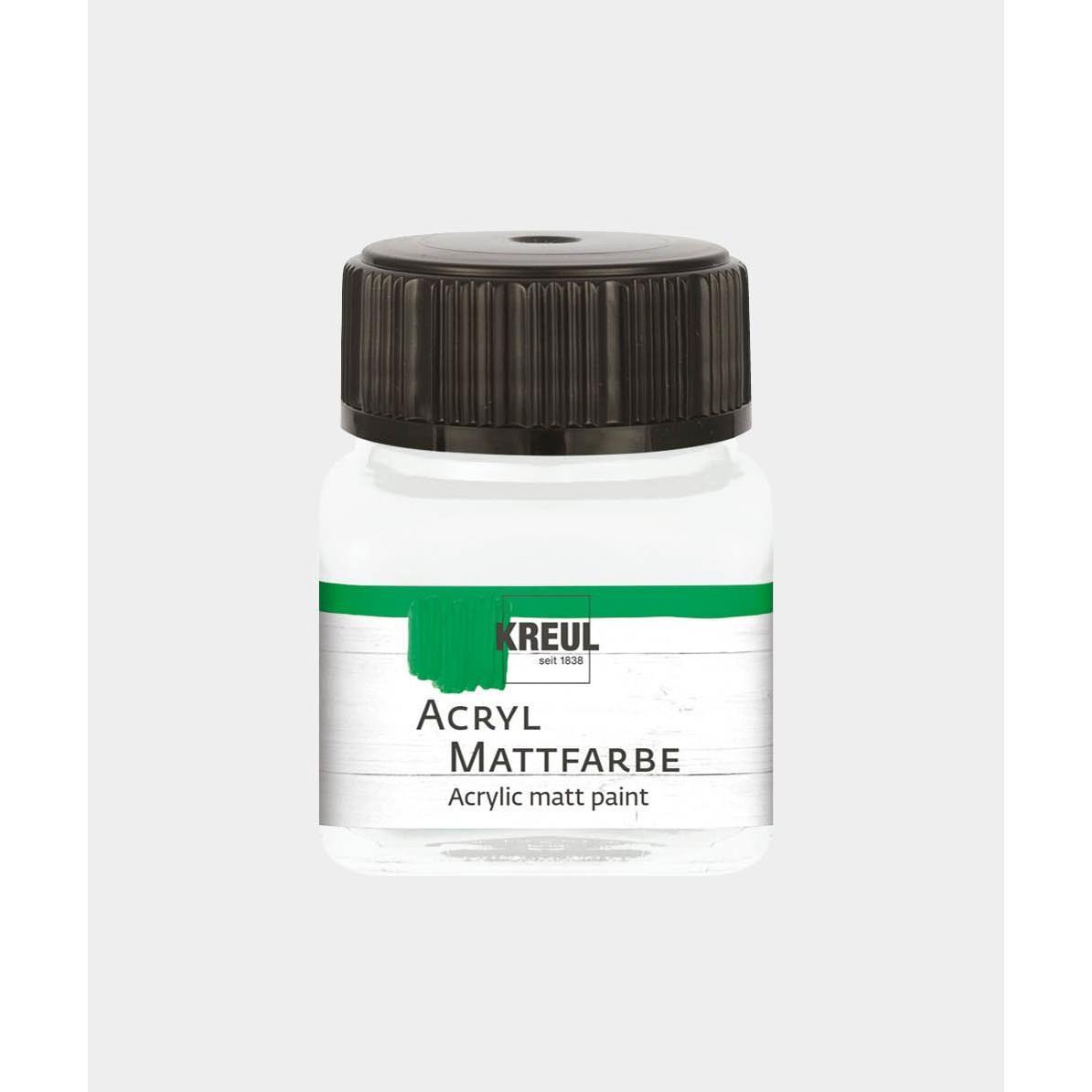 Kreul, Künstlerfarbe + Bastelfarbe, Acryl Mattfarbe, 20 ml (Pastellweiss, 20 ml)