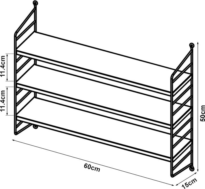 Actual product image En.Casa Modular wall shelf Strängnäs set of 3 pastel green