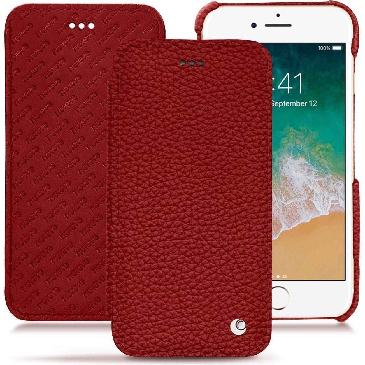 Noreve Lederschutzhülle horizontal (Apple iPhone 7), Smartphone Hülle, Rot