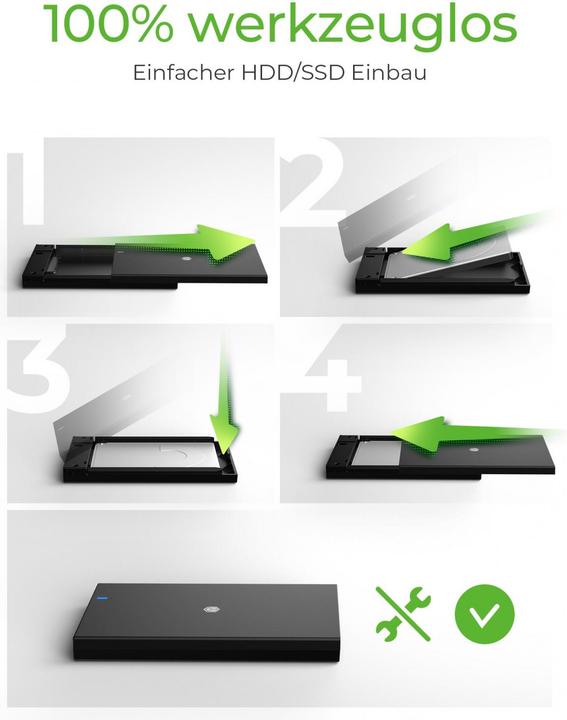 Actual product image Icy Box Enclosure for 1x SSD/HDD, IB-200T-C3 (2.5")