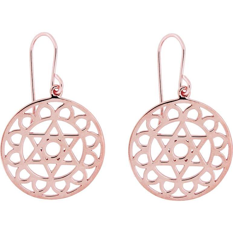 Viva Diva, Ohrringe, Solarplexus-Chakra Ohrhänger rosévergoldet, (925 Sterling Silber)