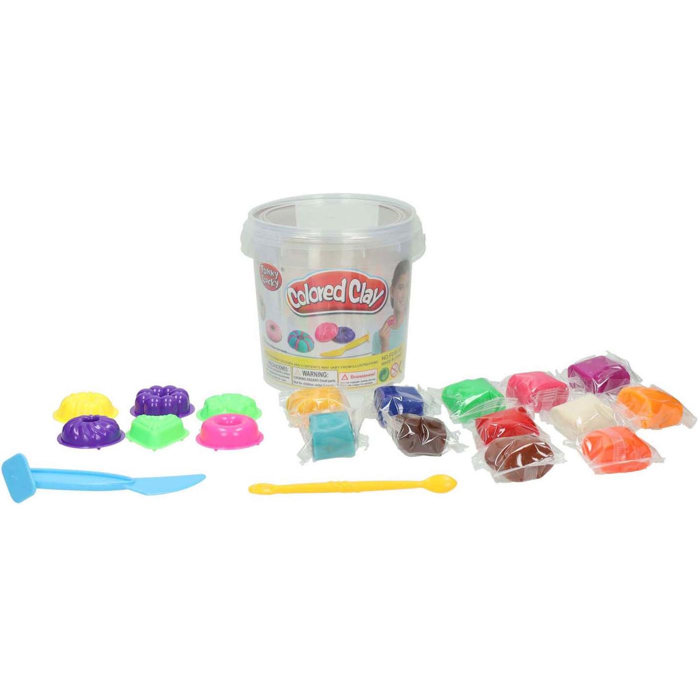 Lobbes Tonset in Aufbewahrungsbox zum Donuts machen – 12 Tonfarben