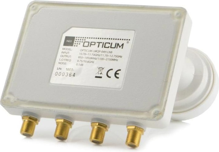 Actual product image Opticum LMQP-04H Monoblock Quad 6° Astra Hotbird (Single LNB, 40mm)
