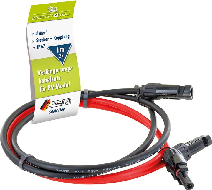 Actual product image Schwaiger Extension cable set 2x 1m (Solar connector)