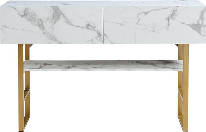 Produktbild En.Casa Konsolentisch Varberg 75x120x30 cm Marmoroptik, weiss