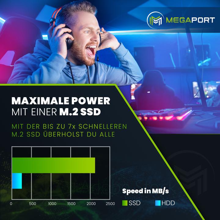 Produktbild Megaport Gaming PC Intel Core i5-11400F (500 GB, 16 GB, Intel Core i5-11400F)