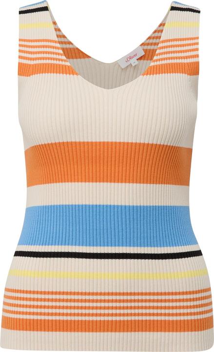 Produktbild s.Oliver Strickpullunder Geripptes Stricktop aus Viskosemix im Slim Fit (46)
