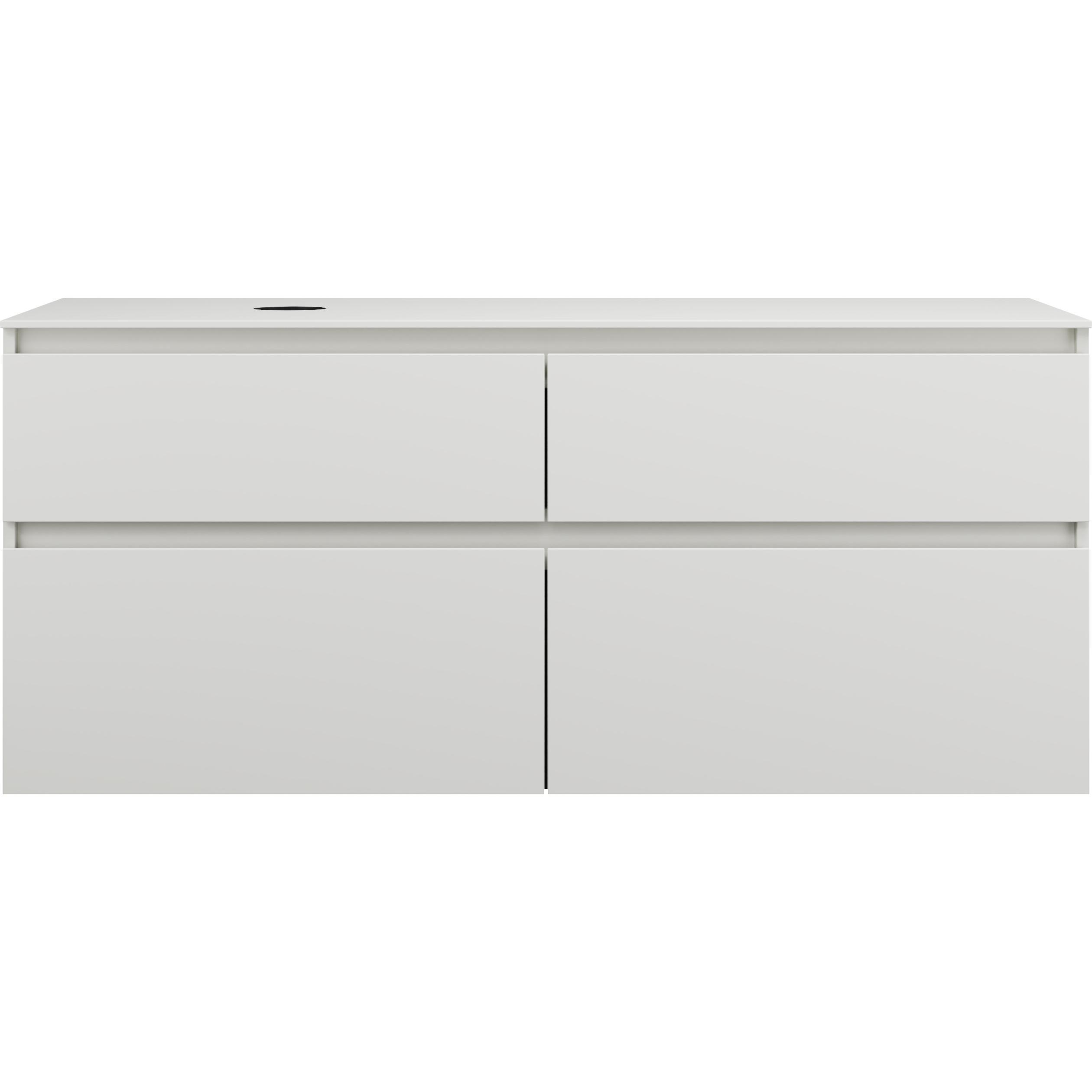 burgbad, Waschtischkonsole, Lin20 Waschtischunterschrank inklusive Konsolenplatte,Beckenausschnitt links, 4 Auszüge, Ti