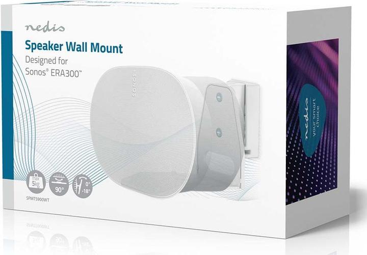 Image du produit Nedis Support de haut-parleur - Compatible avec : Sonos Era300 - mural - 5 kg - pivotant/basculant - (1 pièce, Installation murale, Inclinable, Pivotant)