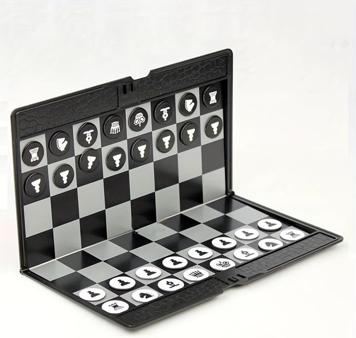 PhoneLook Jeu d'échecs format portefeuille pliable plat portable ultra compact facile à ranger avec pièces aim
