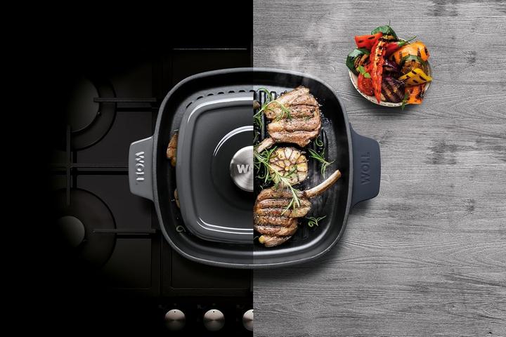 Image du produit Woll Grillpfanne Iron mit Steakpresse Carbon Grey (Poêle à grillades, Fonte)