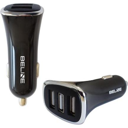 Beline Ład. sam. 3xUSB 4A czarna/nero (solo testa), Adattatore per auto, Nero