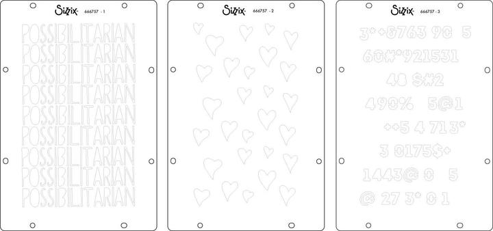 Immagine prodotto Sizzix Studio Stamps Set 13Pezzi / 3Pezzi - "Possibilitarian" by Cat Kerr