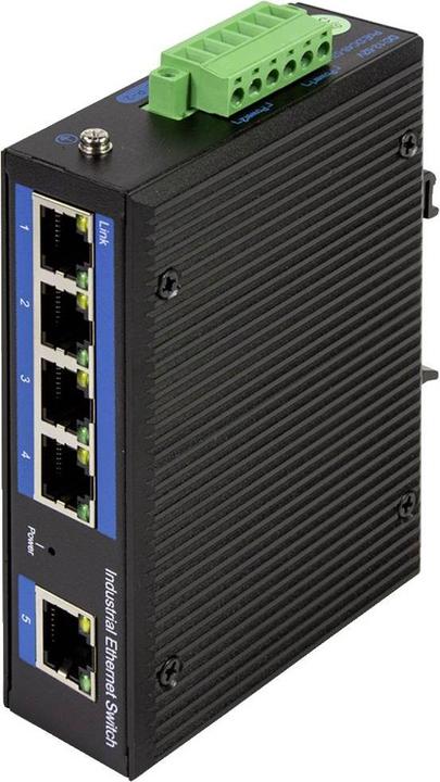 LogiLink NS202 Industrieller Gigabit Ethernet Switch 5-Port 10/100/1000 Mbps Hutschienenmontage (5 Ports)
