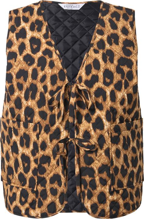 Actual product image Studio Untold Quilted Leopard Print Tie Front Vest (46, 48)