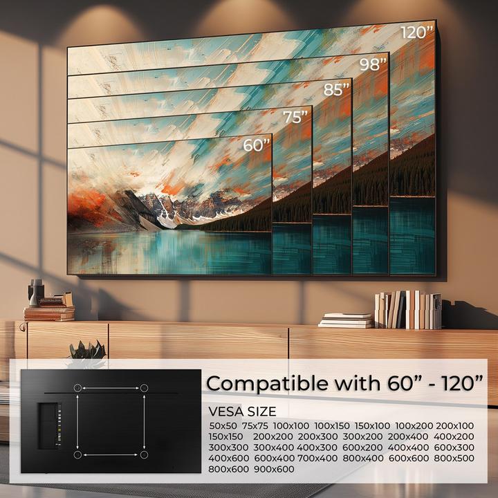 Produktbild Maclean Halterung für TV max. VESA 900x600 60-120 120kg schwarz MC-750N (Wand, 120 kg, 60" - 120")