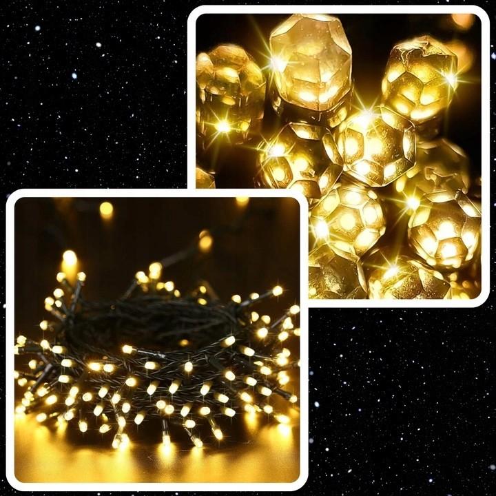 Actual product image Extralink Weihnachtslichterkette 100 LED Warmweisses Licht Batteriebetrieben 10,5m (10.50 m)