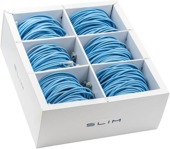 Actual product image SLIM Slimpatch cable RJ-45, Cat 6A, U/FTP, 0.5 m, blue, 90-pack (U/FTP, CAT6a, 0.50 m)
