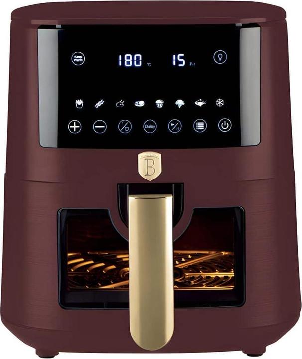 Actual product image BerlingerHaus Hot air fryer with 8 cooking programmes and keep warm function, 8l, bordeaux