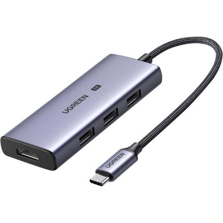 Ugreen CM500 (USB-C, 4 Ports), Dockingstation + USB Hub, Grau