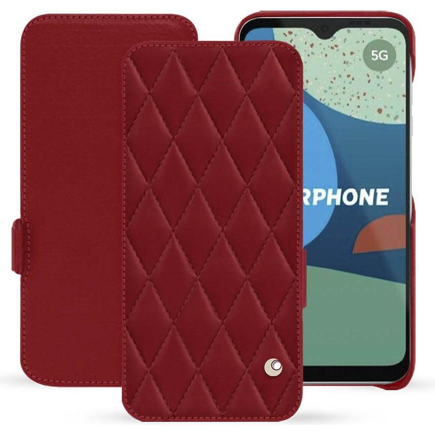 Thumbnail - Noreve Lederschutzhülle horizontal (Fairphone 4), Smartphone Hülle, Rot