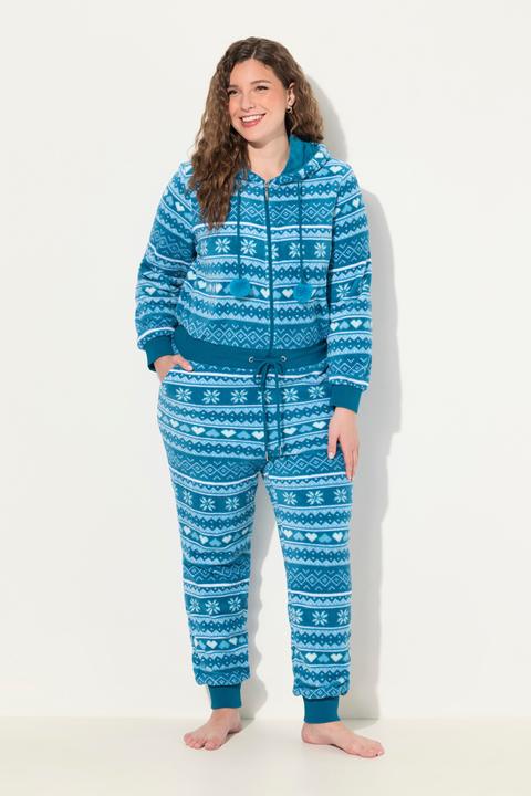 Produktbild Ulla Popken Homewear-Overall, Plüsch, Norweger, Kapuze, Langarm (50, 52)