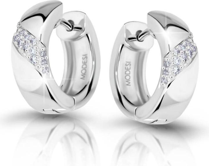 Actual product image Modesi Silver earrings with cubic zirconia M23037
