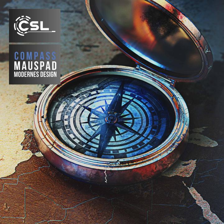 Actual product image CSL Gaming Mouse Pad, XXL Mouse Mat 900 x 400mm, Precision & Speed, Compass (XXL)