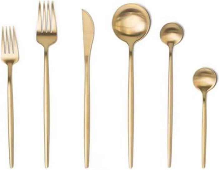 Tatavola Cutlery set Mona 6 pieces, gold (24 Piece, Cutlery set)
