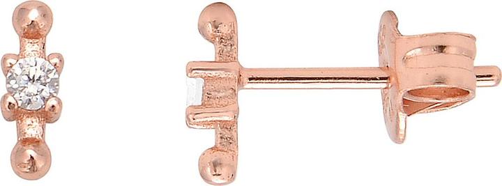 Image du produit Leyda Boucles d'oreilles puces carrées mini (Pierre synthétique, Argent 925 1 micron plaqué or rose 18k)